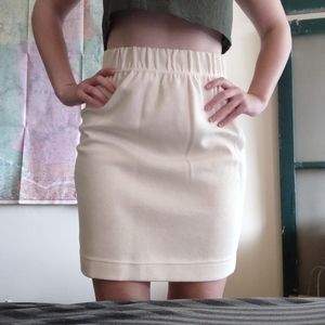Vintage cream "New York Style" pencil skirt